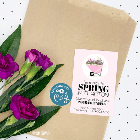 Editable -  I'm Ready to Spring Into Action - Referral Gift Tags - Printable Digital File