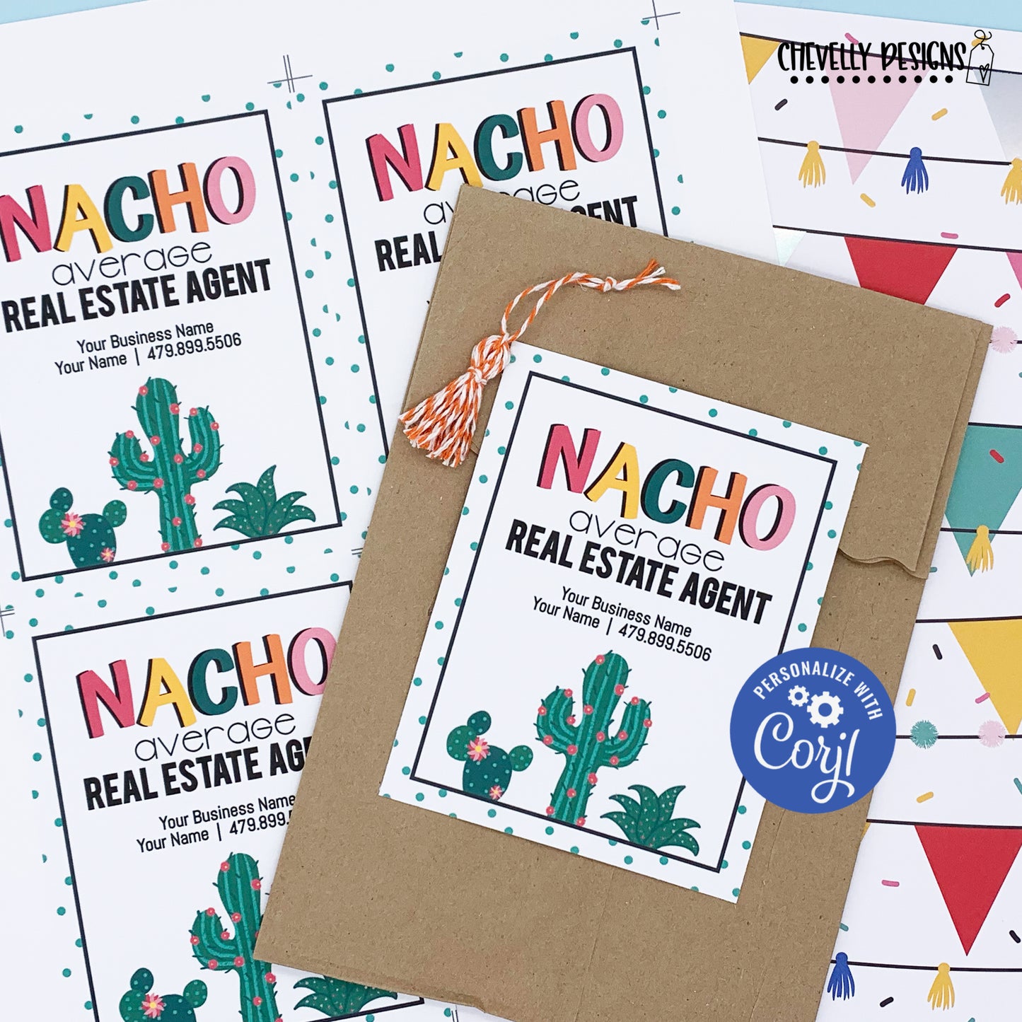 Editable - Nacho Average Company - Referral Marketing Gift Tags - Printable Digital File