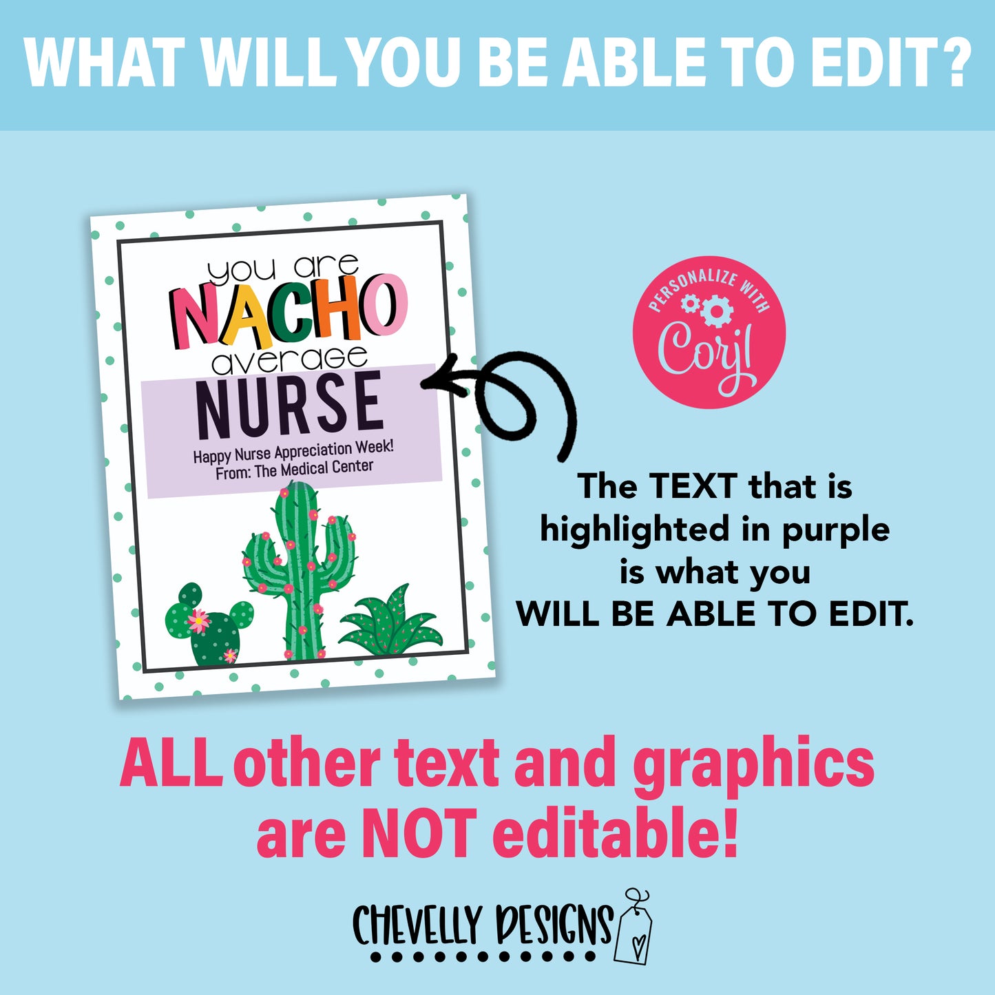 Editable - Nacho Average Nurse - Appreciation Gift Tags - Printable Digital File
