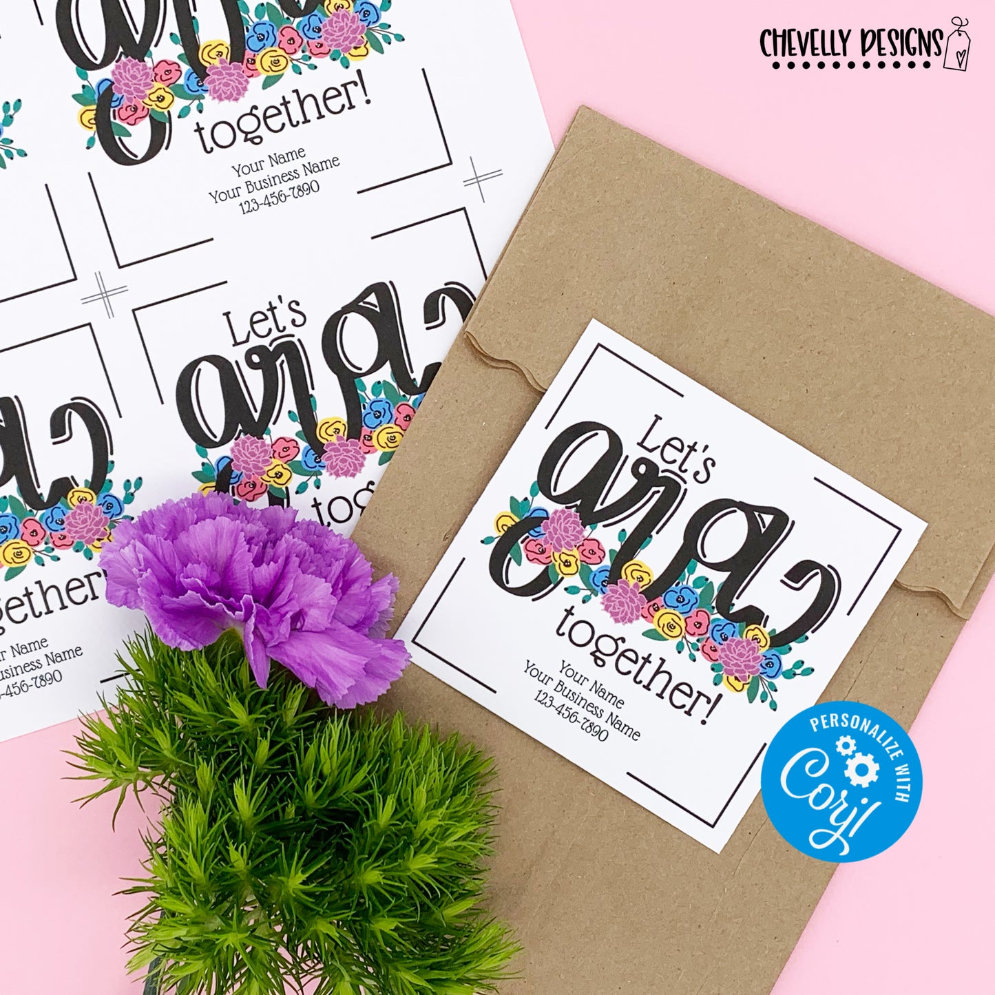 Editable - Let's Grow Together - Referral Gift Tags for Business Marketing - Printable - Digital File