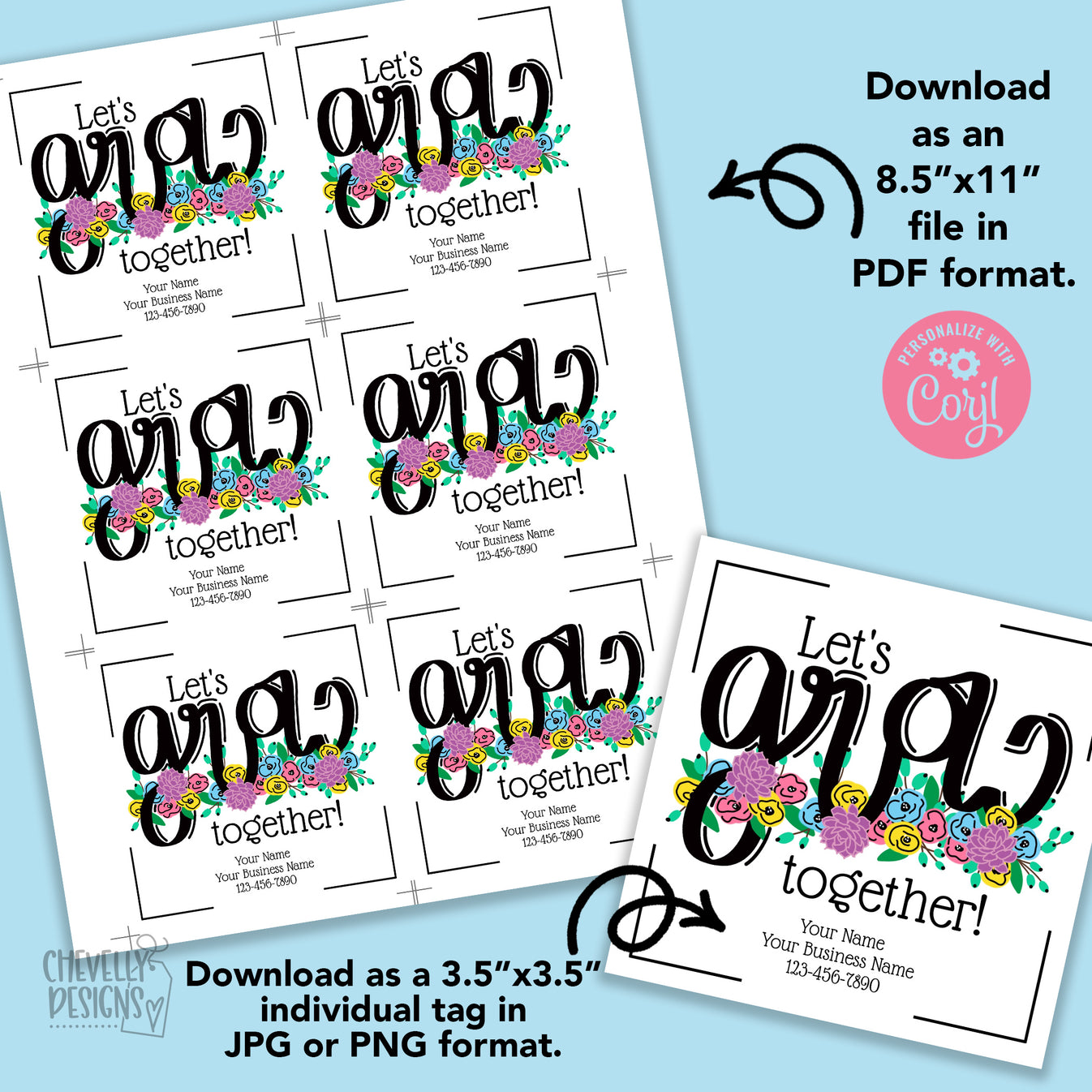 Editable - Let's Grow Together - Referral Gift Tags for Business Marke ...