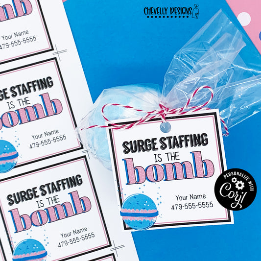 Editable - We are the Bomb - Bath Bomb Gift Tags - Printable - Digital File - Business Referral Marketing