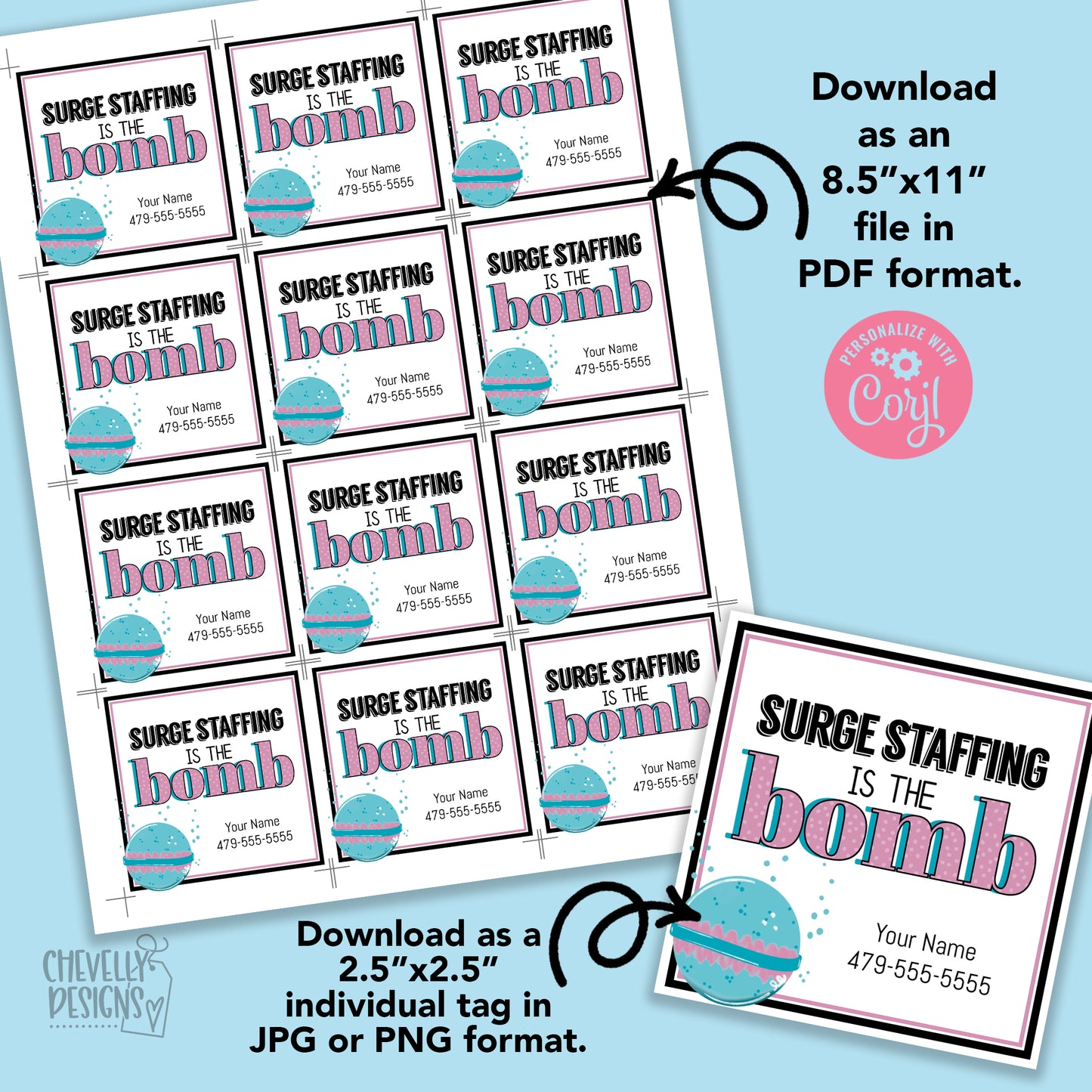 Editable - We are the Bomb - Bath Bomb Gift Tags - Printable - Digital File - Business Referral Marketing