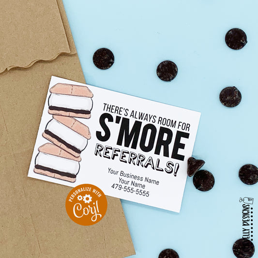 Editable - There's Always Room for S'more Referrals - Business Marketing Gift Tags - Printable Digital File