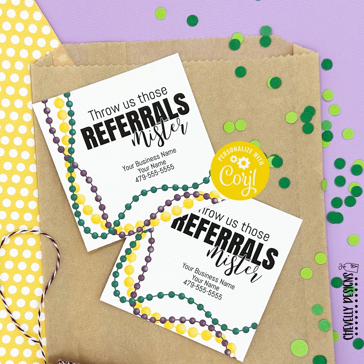 EDITABLE - Throw Us Those Referrals Mister - Printable Mardi Gras Gift ...