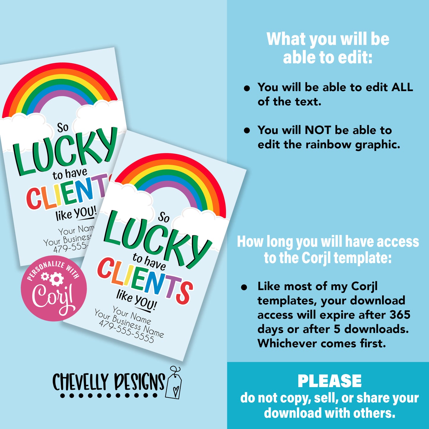 EDITABLE - So Lucky to have Clients Like You - St Patrick's Day Appreciation Gift Tags - Digital File