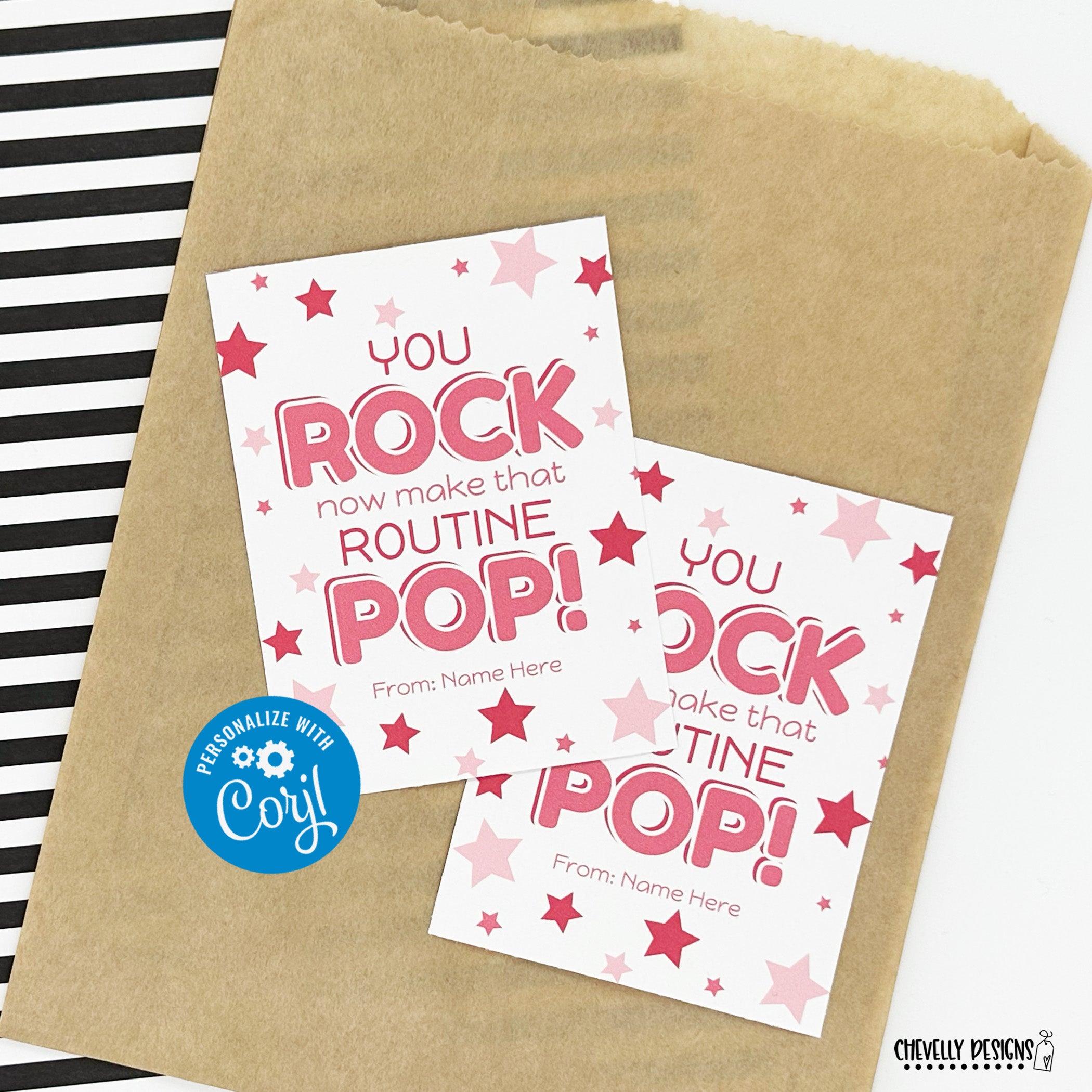 EDITABLE - You Rock Now Make That Routine Pop - Gift Tags for Cheerlea ...