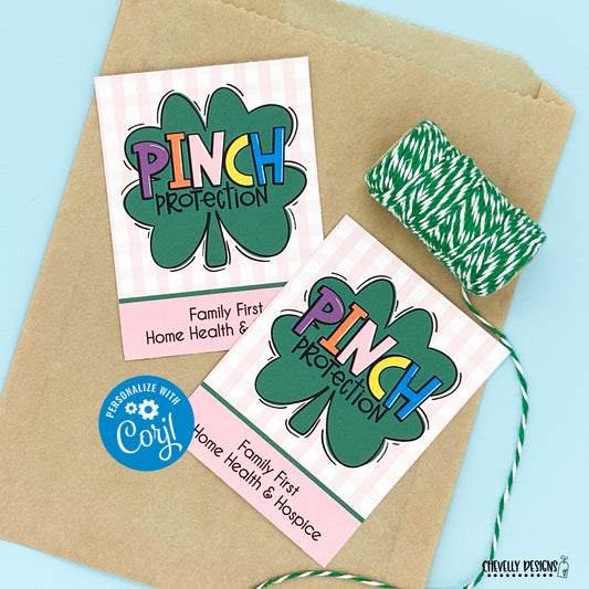 EDITABLE - Pinch Protection - Printable St Patrick's Day Gift Tags - Digital File