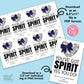 Editable - You've Got Spirit Yes You Do - Gift Tags for Cheerleaders - Navy Blue Silver Gray - Printable Digital File