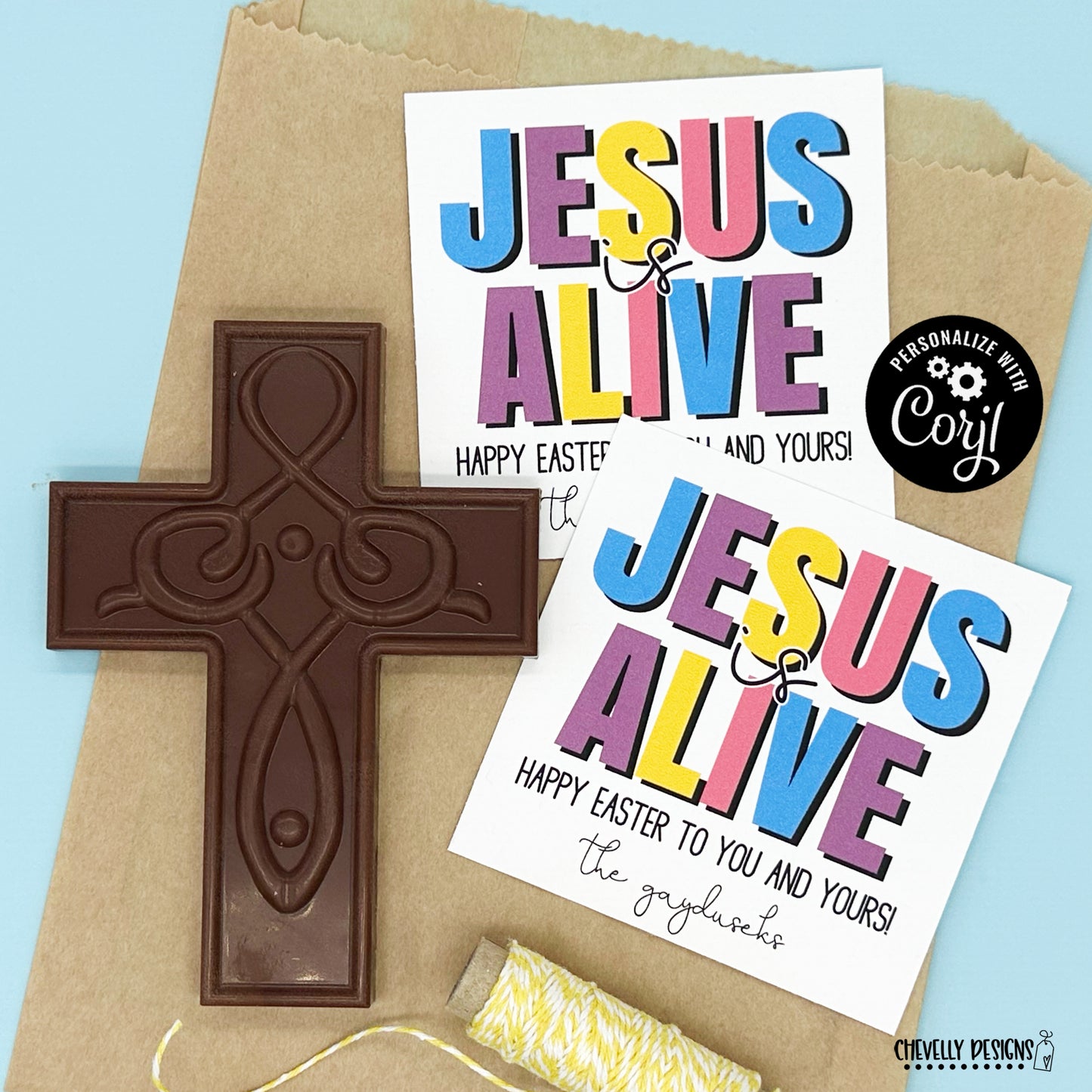 Editable - Jesus is Alive - Happy Easter Gift Tags - Printable  Digital File