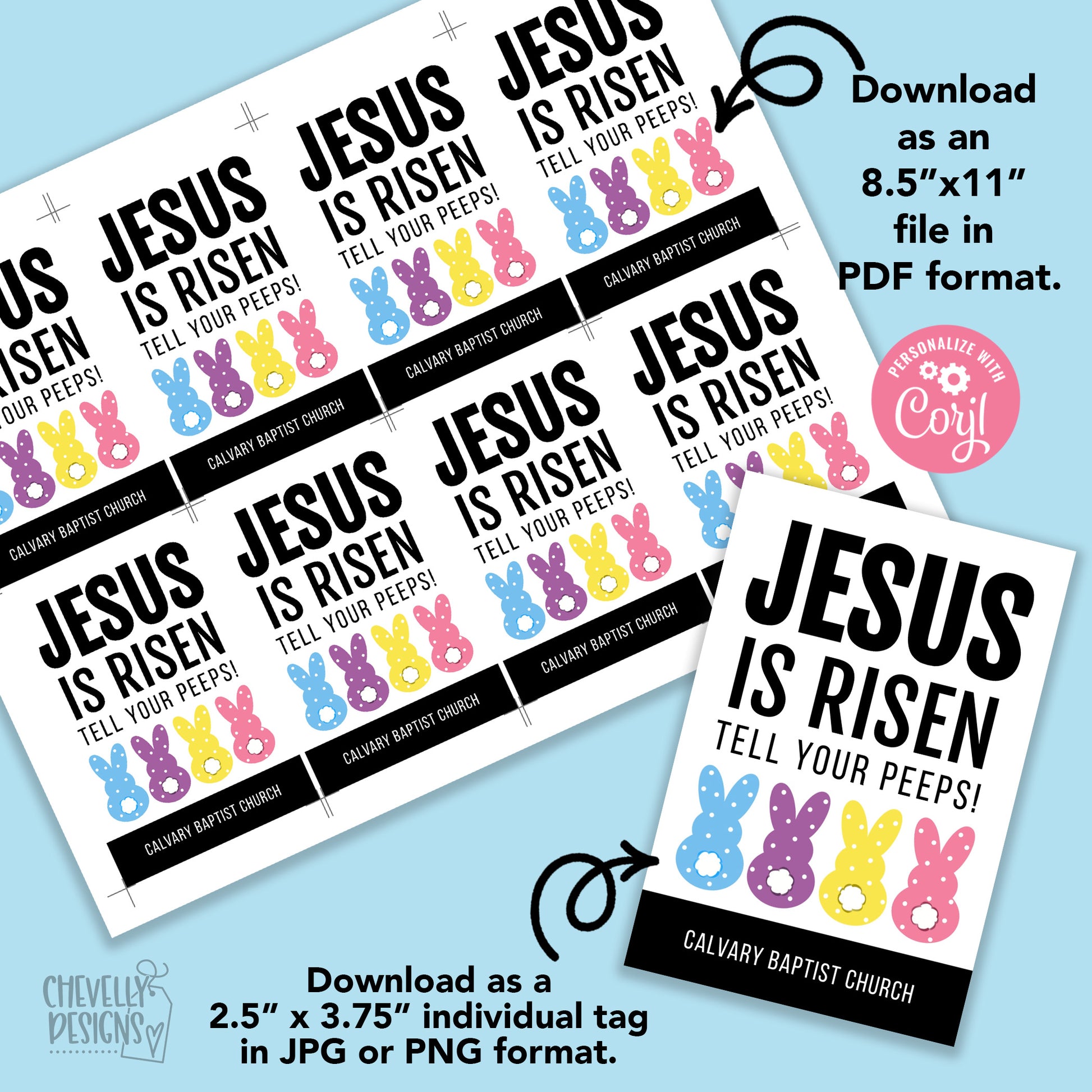 editable-jesus-is-risen-tell-your-peeps-easter-gift-tags-printab-chevelly-designs for Free Printable Religious Easter Tags Editable - Jesus is Risen Tell Your Peeps - Easter Gift Tags - Printab – Chevelly Designs for Free Printable Religious Easter Tags