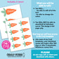 EDITABLE - Carrot Gift Tag with Editable Name - Easter Gift Tags - Printable Digital File