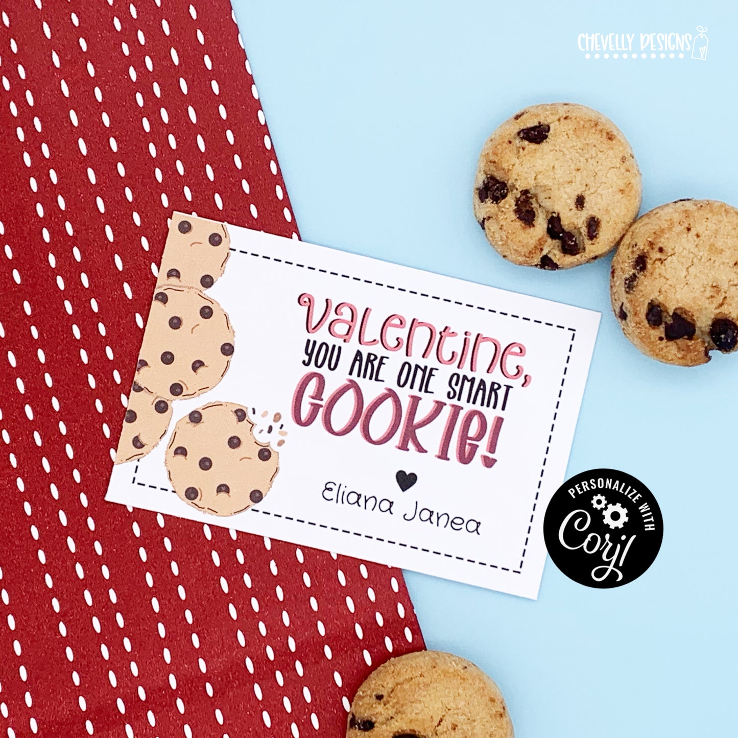 Editable - Smart Cookie Valentine Cards - Printable Digital File - Gift Tags