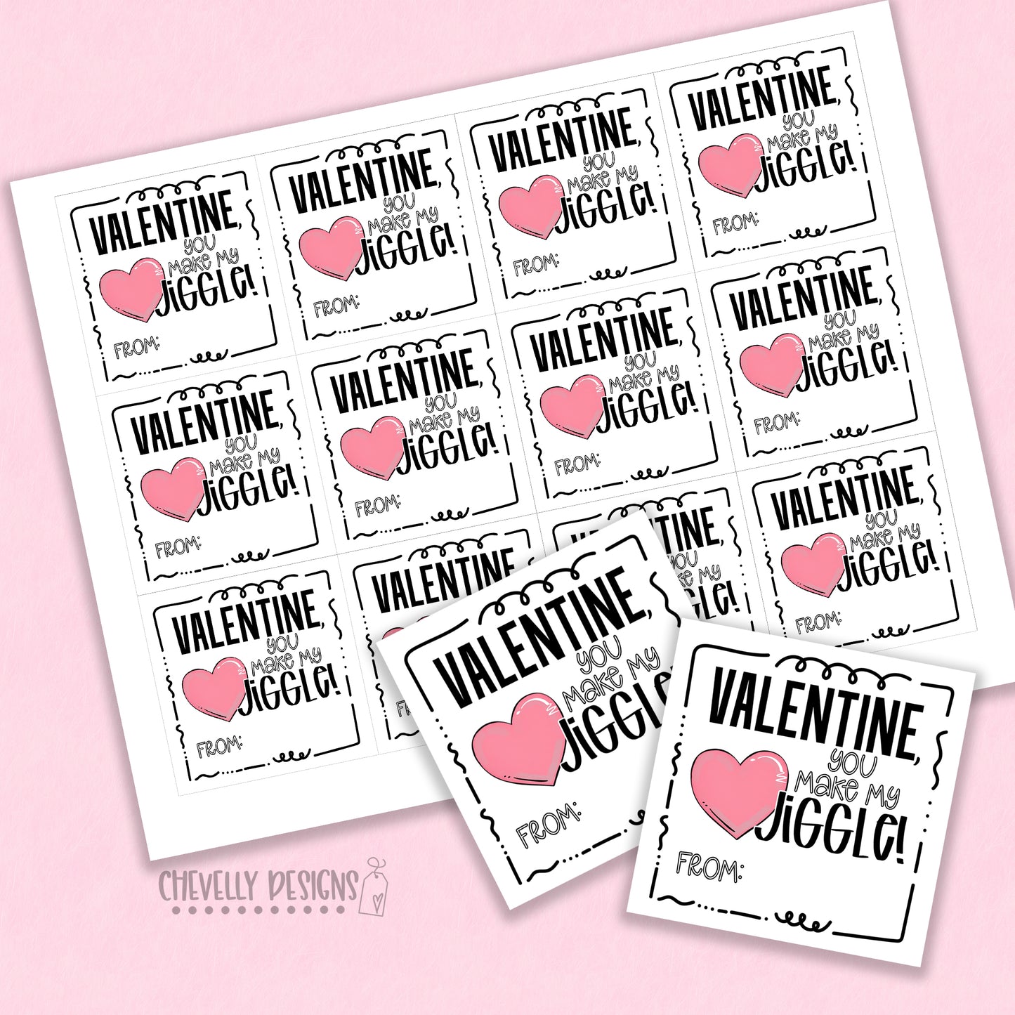 Printable Valentine Tags for Jello Snack Packs >>>Instant Digital Download<<<