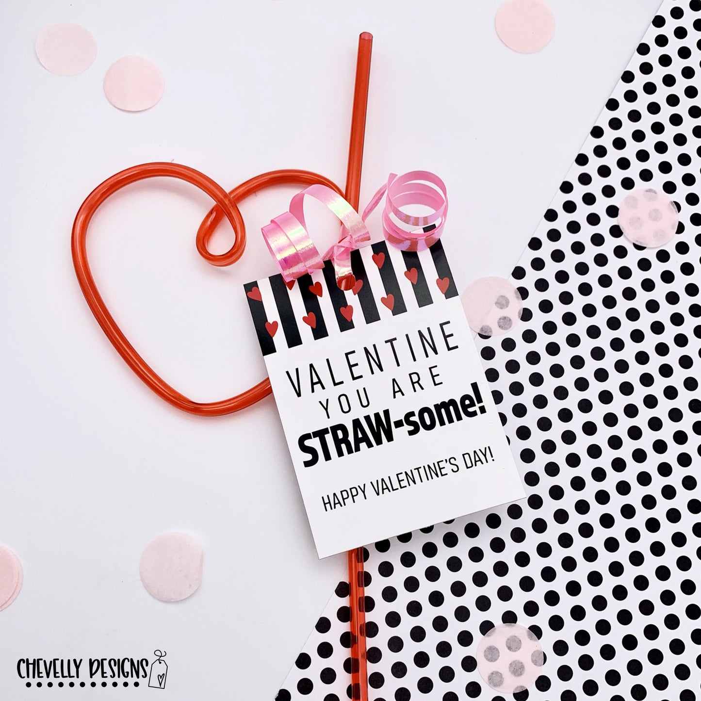 Printable Valentine Cards - You are STRAW-some - Gift Tags >>>Instant Digital Download<<<