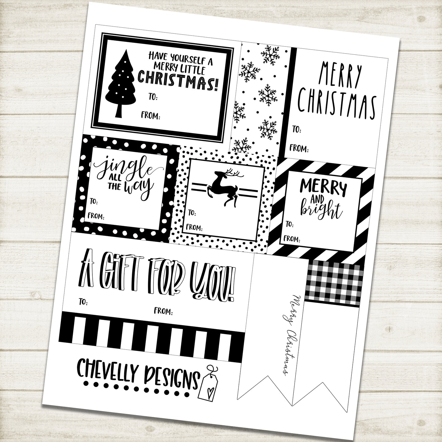 Printable Christmas Gift Tag Collection - Instant Digital Download