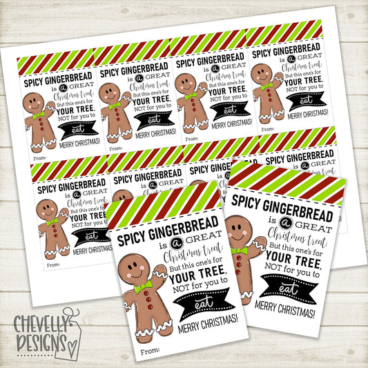 Printable Gingerbread Man Ornament Gift Tags >>> Instant Digital Download <<<