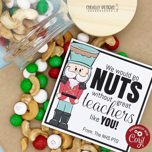 Editable - We Would Go Nuts - Christmas Gift Tags - Printable Digital File
