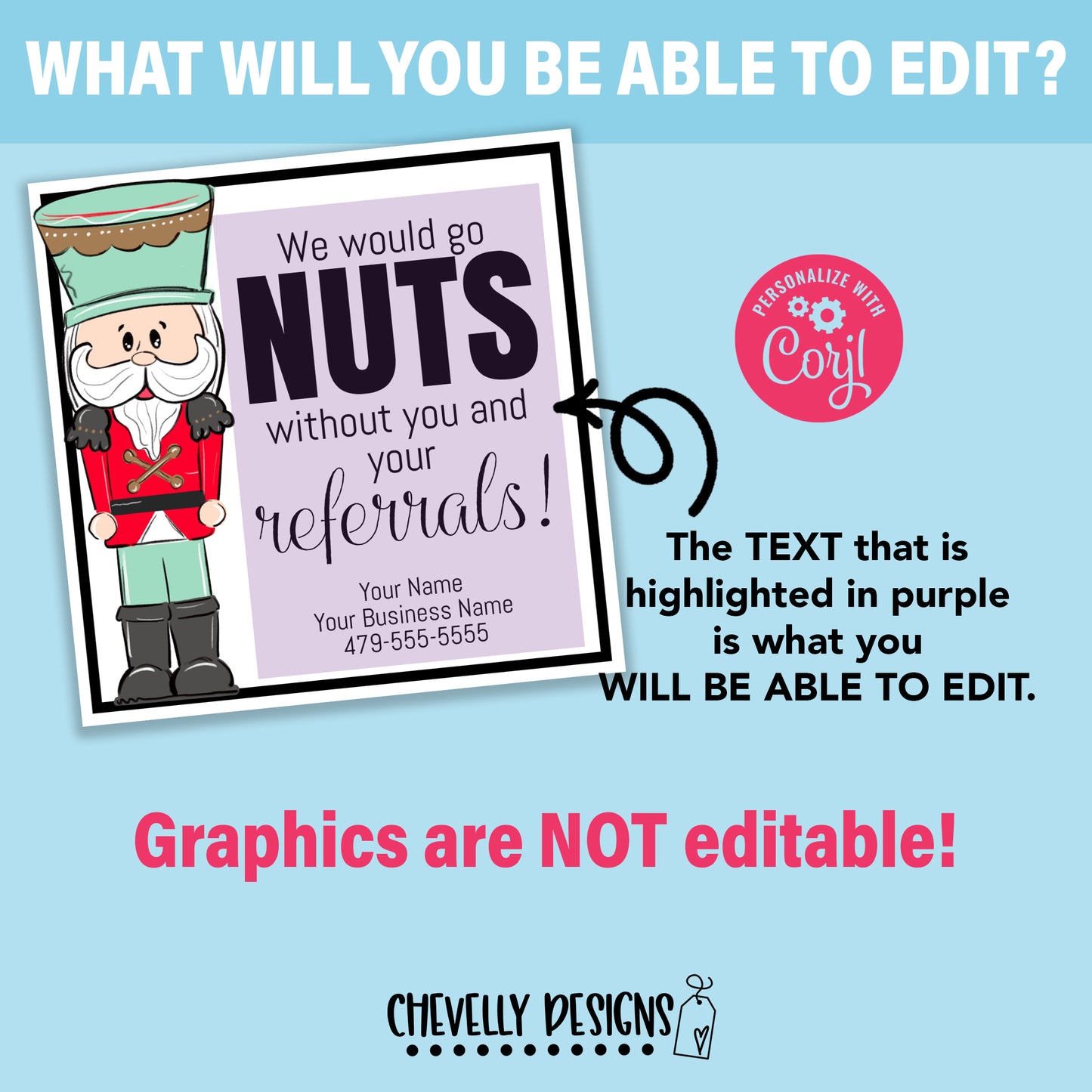 Editable - We Would Go Nuts without Your Referrals - Christmas Gift Tags - Printable Digital File