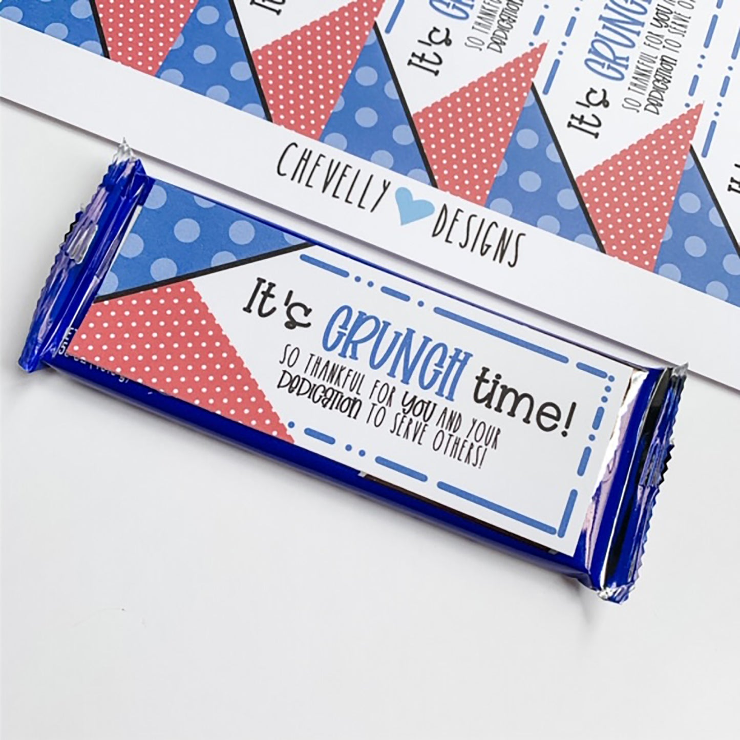 "It's CRUNCH time" - Printable Appreciation Gift Tags for candy bars | Printable - Instant Digital Download