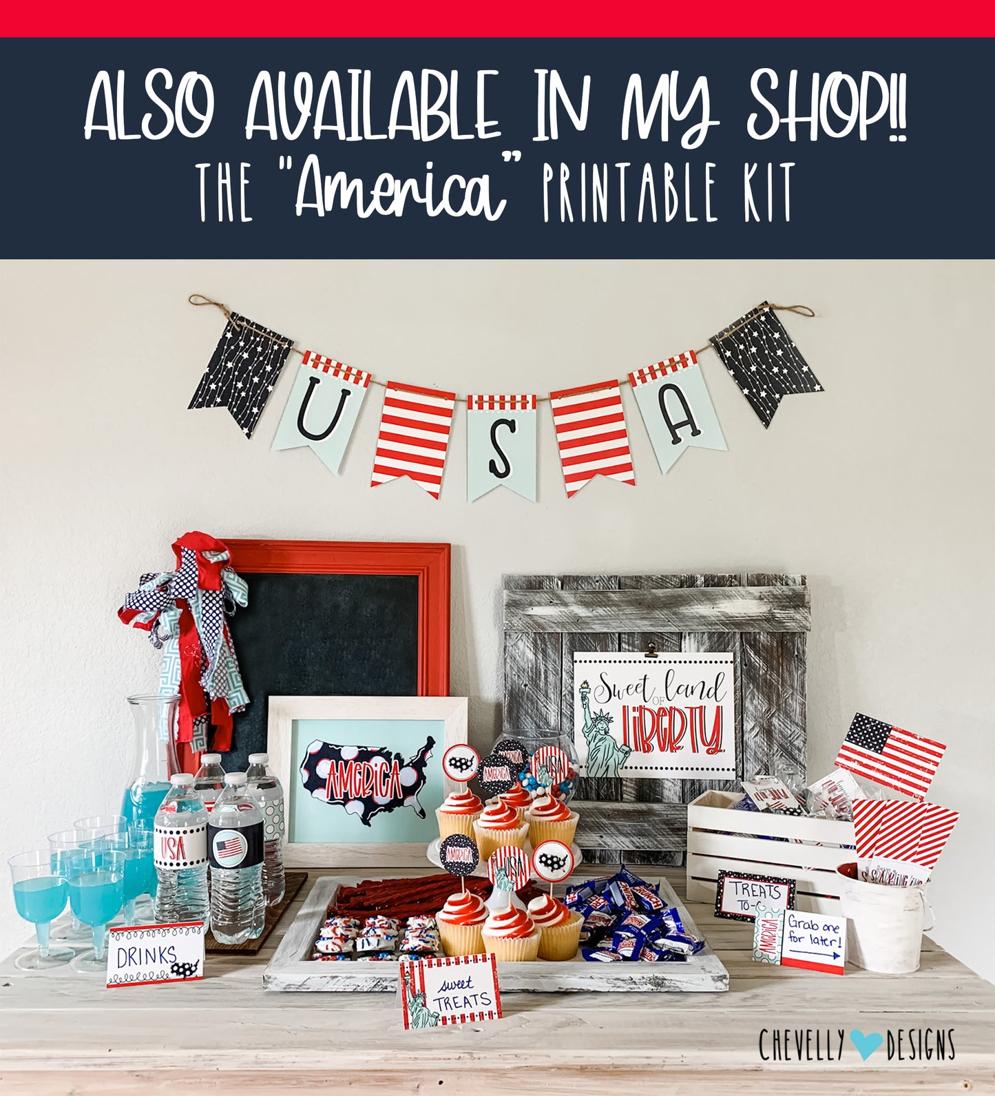 Printable 8x10 "Sweet Land of Liberty" Sign | Instant Digital Download