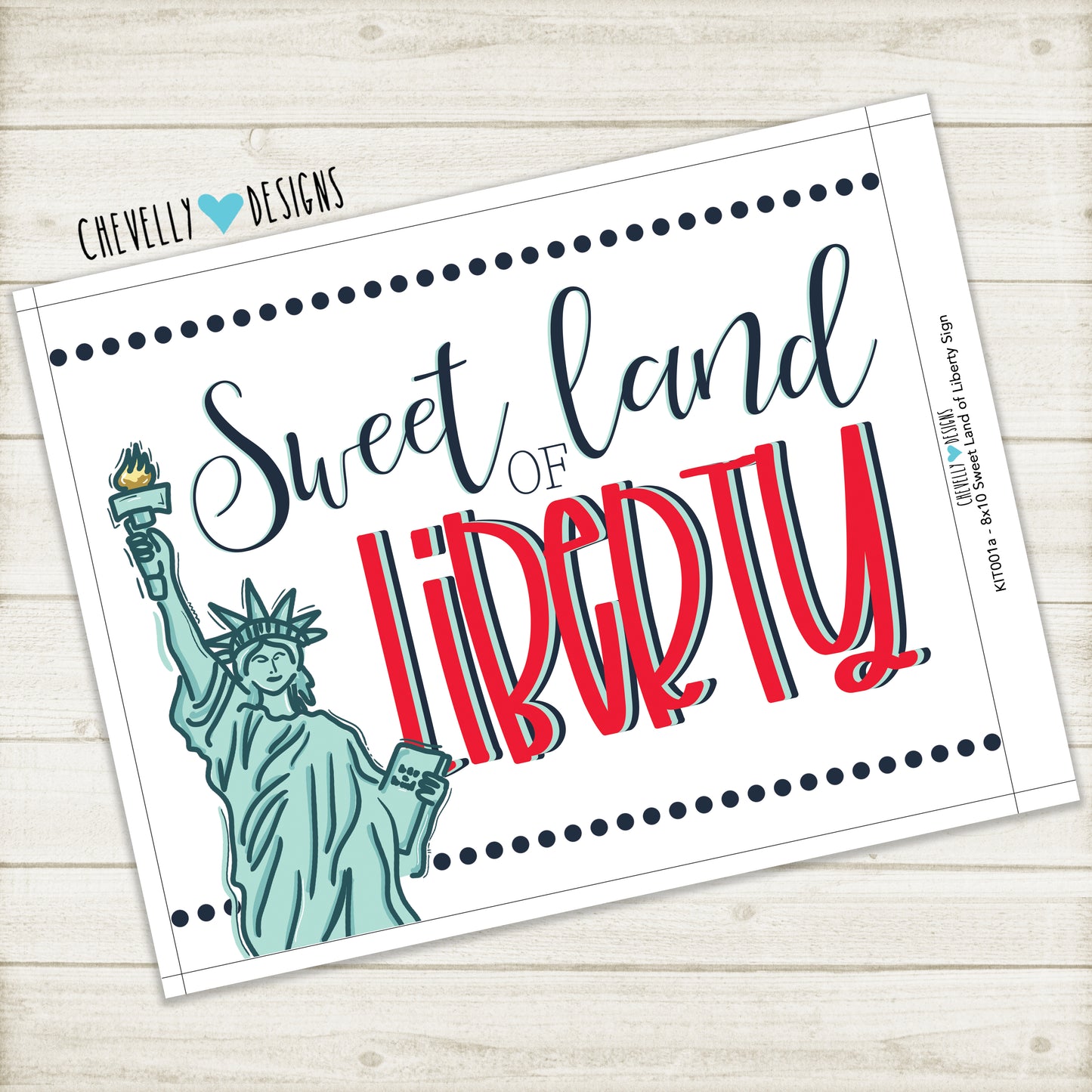Printable 8x10 "Sweet Land of Liberty" Sign | Instant Digital Download