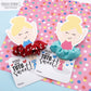 Printable Ballet Scrunchie Cards - Dancing With You is Tutu Fun - Blonde Haired Ballerina
