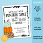 EDITABLE - 8x10 Pumpkin Spice Sign - Home Health Advice - Business Referral Printable Digital File