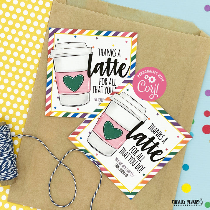 EDITABLE - Thanks a Latte For All That You Do - Staff Appreciation Gif ...