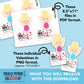 Printable Ballet Scrunchie Valentine Cards - Blonde Haired Ballerina - Digital File