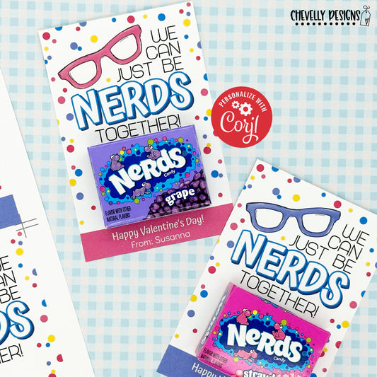 EDITABLE - We Can Just Be Nerds Together - Class Valentine Cards - Printable Digital File
