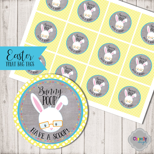 Bunny Poop...Have a Scoop - Easter Treat Bag Tags | Printable - Instant Digital File
