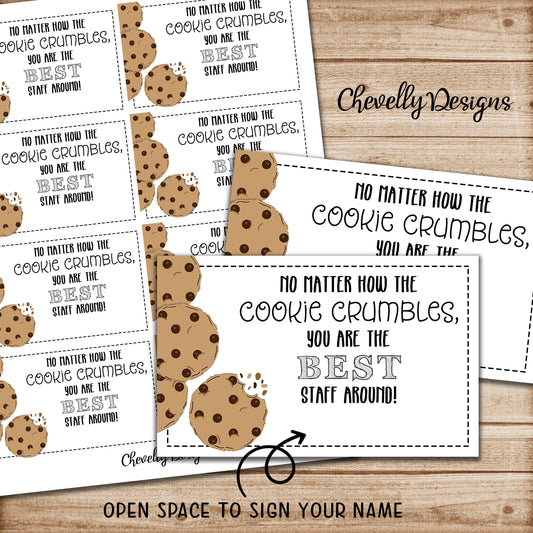 Staff Appreciation Cookie Gift Tags | Printable - Instant Digital Download