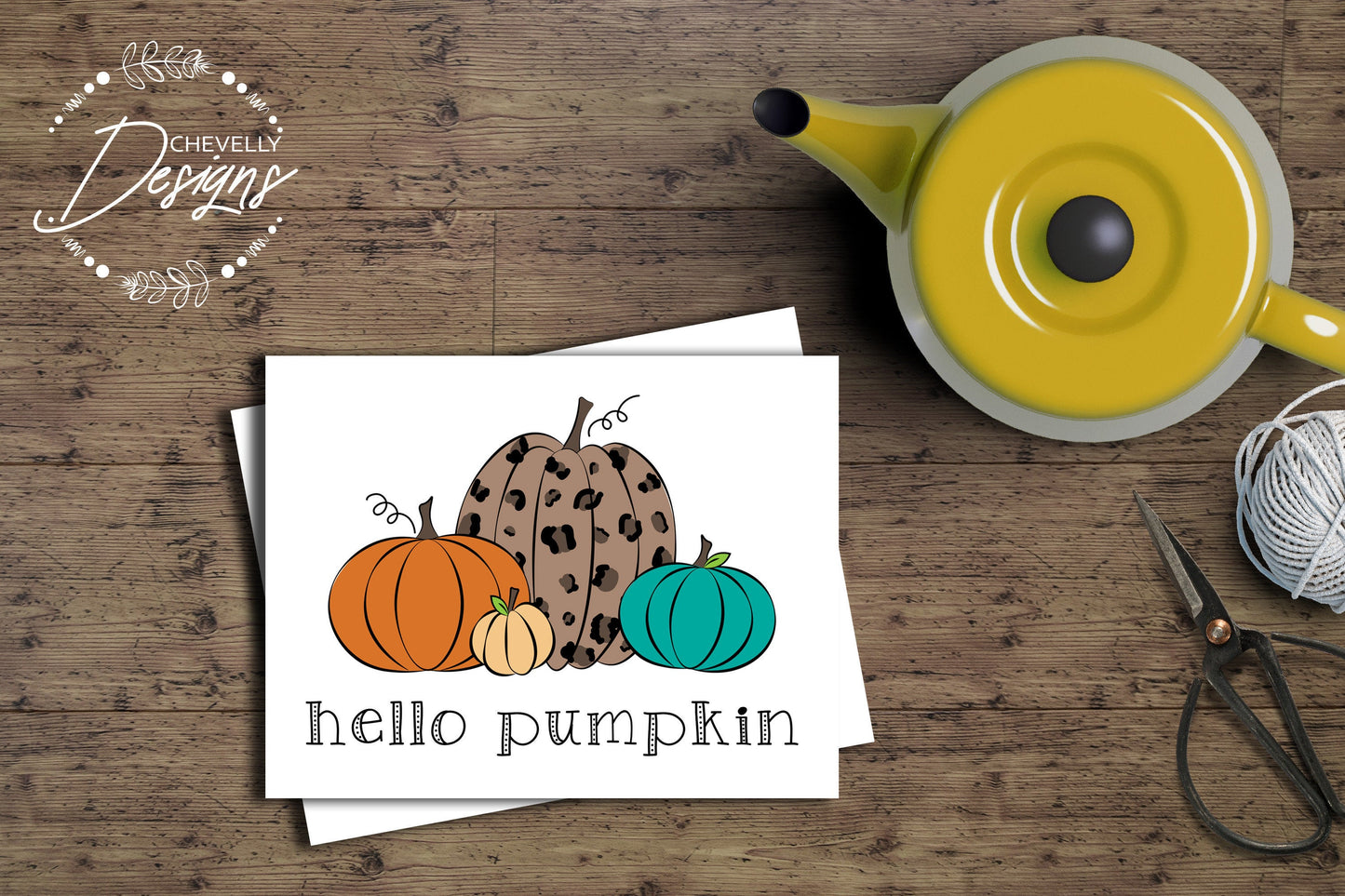 Hello Pumpkin Stationary - Fall Notecards - A2 Size 4.25"x5.5" >>>Instant Digital Download<<<