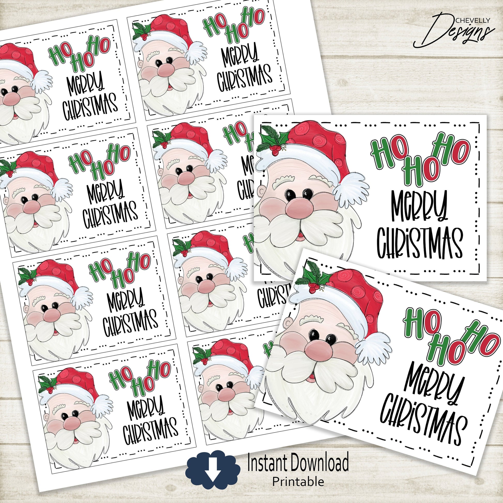 Printable Ho Ho Ho Merry Christmas Santa Gift Tags >>>