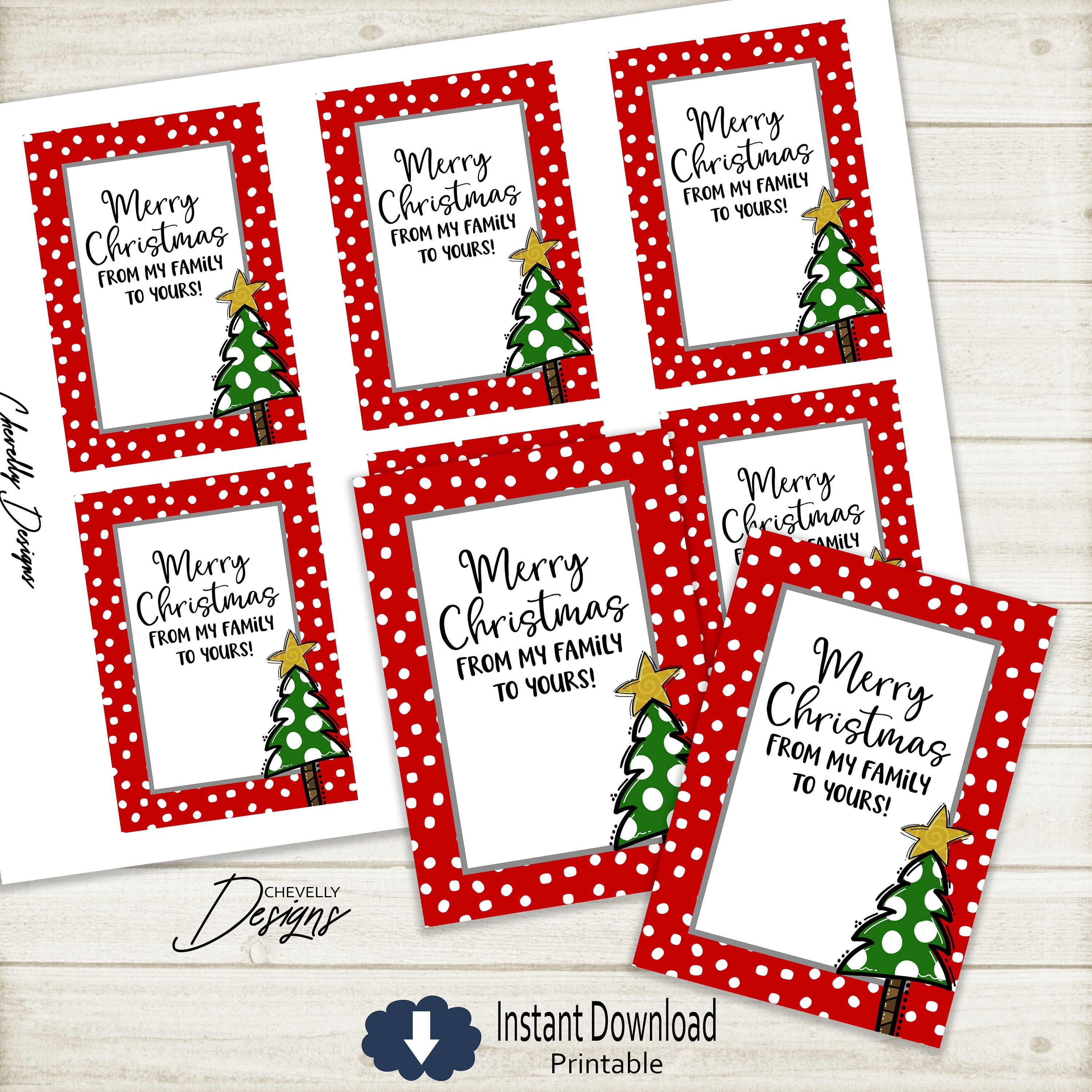 Printable Whimsical Christmas Tree Gift Tags >>>Instant