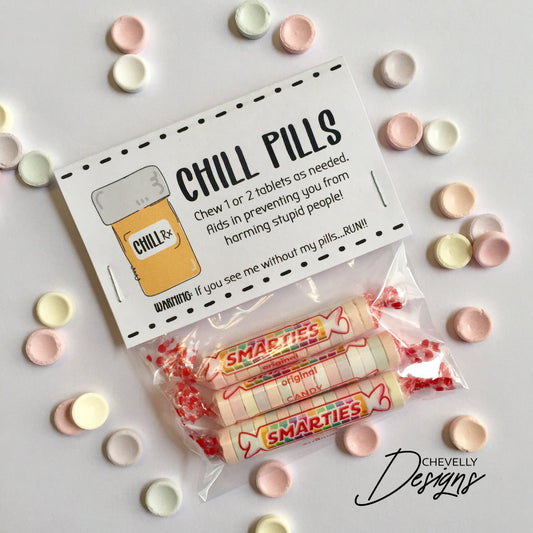 Chill Pill 4" Bag Toppers | Printable - Instant Digital File